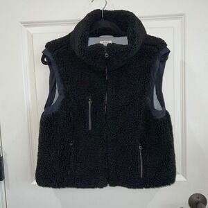 Dylan Cozy‎ Sherpa Full Zip Vest Black Size Small